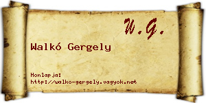 Walkó Gergely névjegykártya